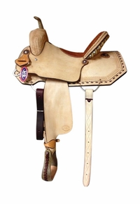 14" to 16" HR Hud Roberts Barrel Angled Skirt Buck Stitched Saddle 725