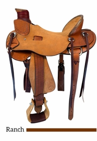 14" to 17" HR Hud Roberts Staci Wade Ranch Saddle 780