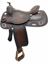 15.5inch DP Saddlery Trainer Roughout Saddle 2206-9442 Free Girth Free Girth
