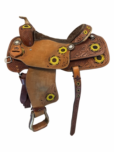 15.5Inch Used Alamo Sunflower Trail Saddle Wide Tree