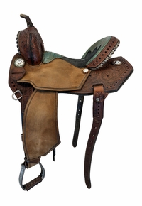 15.5Inch Used Allen Ranch Saddle Shop Barrel Saddle Medium Tree