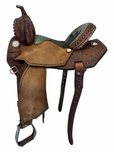 HOLD 2026/04/08j  15.5Inch Used Allen Ranch Saddle Shop Barrel Saddle Medium Tree