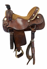15.5Inch Used Allen Ranch Saddle Shop Roping Saddle Medium Tree
