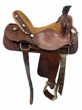 15.5Inch Used Allen Ranch Saddle Shop Roping Saddle Medium Tree