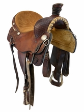 15.5Inch Used Allen Ranch Saddle Shop Roping Saddle Medium Tree