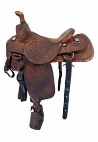15.5Inch Used Bill Gromer Roping Saddle WIde Tree