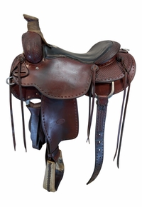 15.5Inch Used Billy Cook Ranch Saddle Wide Tree