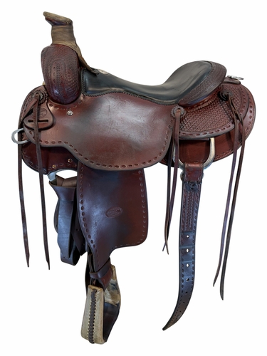 15.5Inch Used Billy Cook Ranch Saddle Wide Tree
