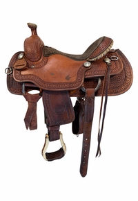 15.5Inch Used Billy Cook Roping Saddle Wide Tree 2146