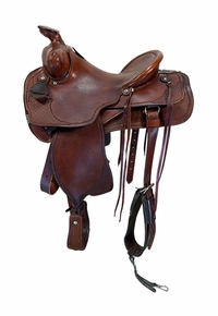 15.5Inch Used Bob Glessner Ranch Saddle Wide Tree