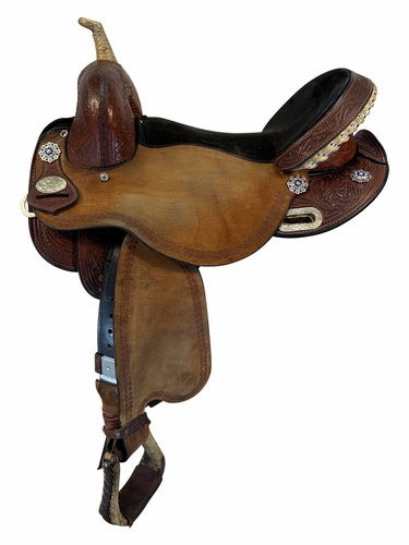 SOLD 2026/04/23j 15.5Inch Used Circle Y JBN Treeless Barrel Saddle Medium Tree 3912