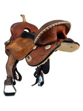 15.5Inch Used Circle Y Just Be Natural Treeless Barrel Saddle 3913