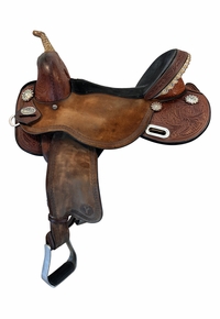 15.5Inch Used Circle Y Just Be Natural Treeless Barrel Saddle 3913