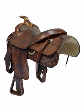 15.5Inch Used Circle Y Roping Saddle Wide Tree 1038