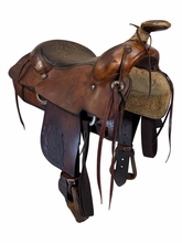 15.5Inch Used Circle Y Roping Saddle Wide Tree 1038