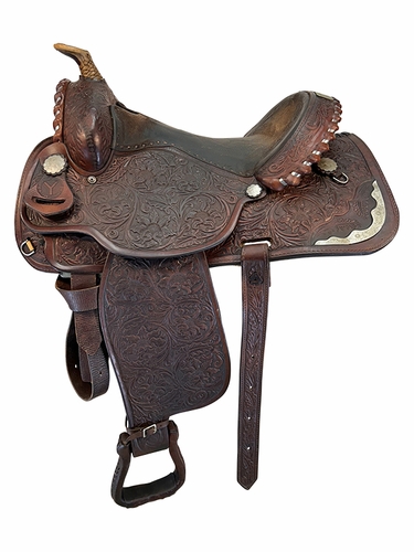 SOLD 2025/09/04  15.5Inch Used Circle Y Show Saddle 2715