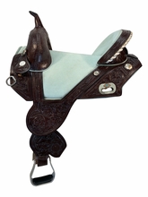 15.5Inch Used Circle Y Tammy Fisher Blue Roan Treeless Barrel Saddle Wide Tree 1319