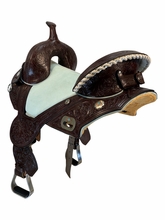 15.5Inch Used Circle Y Tammy Fisher Blue Roan Treeless Barrel Saddle Wide Tree 1319