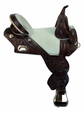 15.5Inch Used Circle Y Tammy Fisher Blue Roan Treeless Barrel Saddle Wide Tree 1319