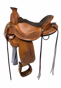15.5Inch Used Circle Y Tammy Fisher Blue Roan Treeless Barrel Saddle Wide Tree 1319