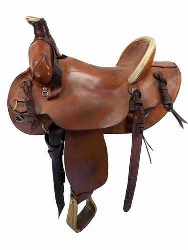 15.5Inch Used Colorado Saddlery Roping Saddle Extra Wide Tree 0-4