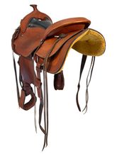 SOLD 2025/09/04 15.5Inch Used Crates Tooled Reining Saddle 4521