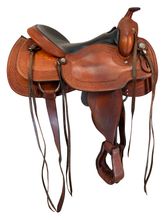 SOLD 2025/09/04 15.5Inch Used Crates Tooled Reining Saddle 4521