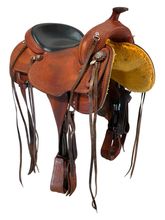 SOLD 2025/09/04 15.5Inch Used Crates Tooled Reining Saddle 4521