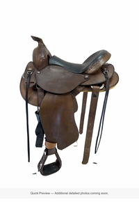 15.5Inch Used Custom Trail Saddle Wide Tree