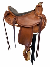 15.5Inch Used DP Saddlery All Around Saddle Wide Tree