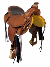 15.5Inch Used DP Saddlery All Around Saddle Wide Tree