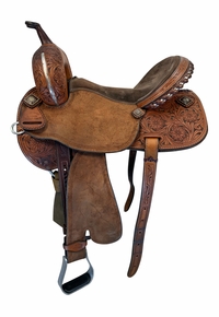 15.5Inch Used Honey Creek Deb Sibley Treeless Barrel Saddle Medium Tree