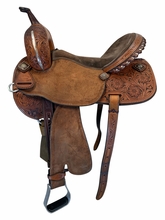 HOLD 2026/04/06L 15.5Inch Used Honey Creek Deb Sibley Treeless Barrel Saddle Medium Tree