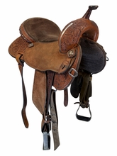 HOLD 2026/04/06L 15.5Inch Used Honey Creek Deb Sibley Treeless Barrel Saddle Medium Tree