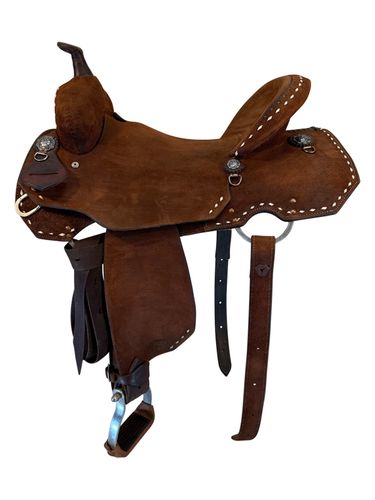 15.5Inch Used HR Saddlery Barrel Saddle Wide Tree