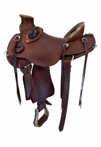 SOLD 2026/01/13 15.5Inch Used HR Saddlery Ranch Saddle Wide Tree