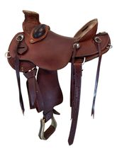 15.5Inch Used HR Saddlery Ranch Saddle Wide Tree