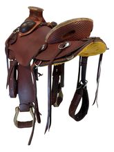 15.5Inch Used HR Saddlery Ranch Saddle Wide Tree
