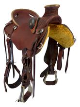 15.5Inch Used HR Saddlery Ranch Saddle Wide Tree