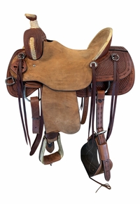 15.5Inch Used HR Saddlery Ranch Saddle Wide Tree 760