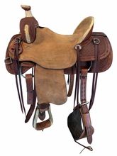 15.5Inch Used HR Saddlery Ranch Saddle Wide Tree 760