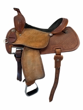 15.5Inch Used Martin Saddlery Barrel Saddle Medium Tree Sherry Cervi