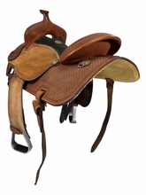 15.5Inch Used Martin Saddlery Barrel Saddle Medium Tree Sherry Cervi