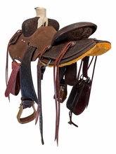 15.5Inch Used Matt Crazier Custom Ranch Saddle Medium Tree