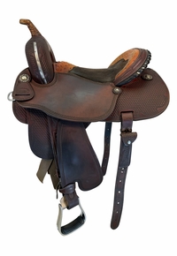 15.5Inch Used Panther Canyon Deb Sibley Treeless Barrel Saddle Medium Tree