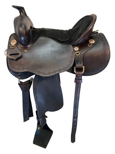 15.5Inch Used Tucker Black Mountain Gaited Trail Saddle 261