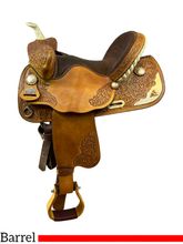 HOLD 2024/10/28c PRICE REDUCED! 15 Inch Used Big Horn Barrel Saddle 1554 *Free Shipping*