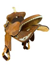 HOLD 2024/10/28c PRICE REDUCED! 15 Inch Used Big Horn Barrel Saddle 1554 *Free Shipping*