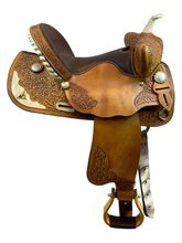 HOLD 2024/10/28c PRICE REDUCED! 15 Inch Used Big Horn Barrel Saddle 1554 *Free Shipping*