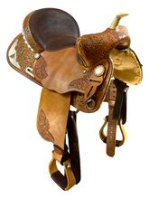 HOLD 2024/10/28c PRICE REDUCED! 15 Inch Used Big Horn Barrel Saddle 1554 *Free Shipping*